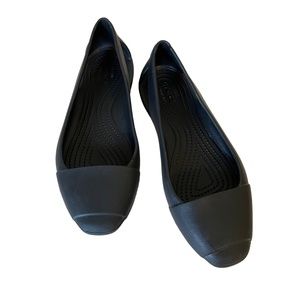Crocs Kadee Croslite Black Slip On Ballet Flat Size‎ 7